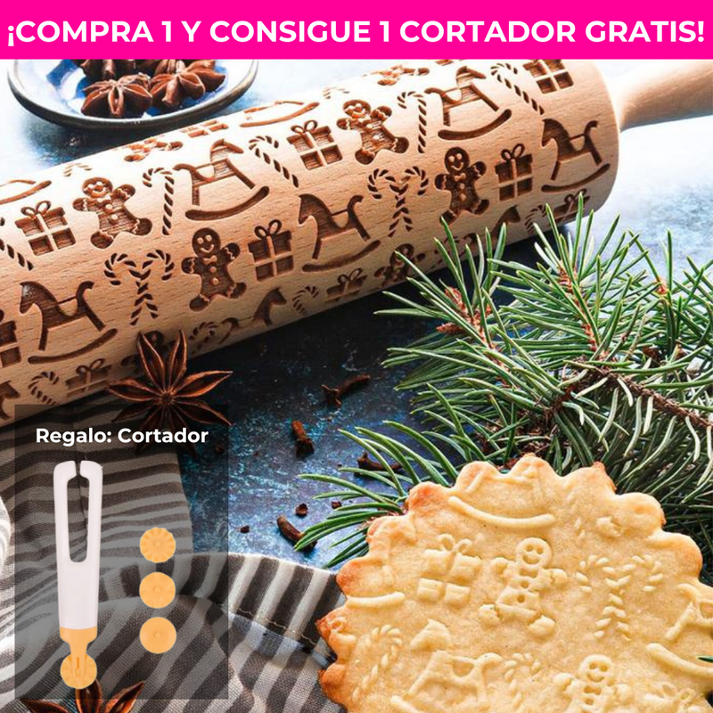 Rollo de Galletas Navideñas + Cortador