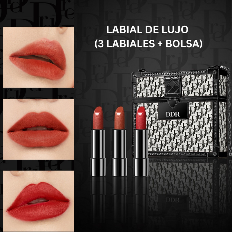 Labial de lujo (3 Labiales + Bolsa)