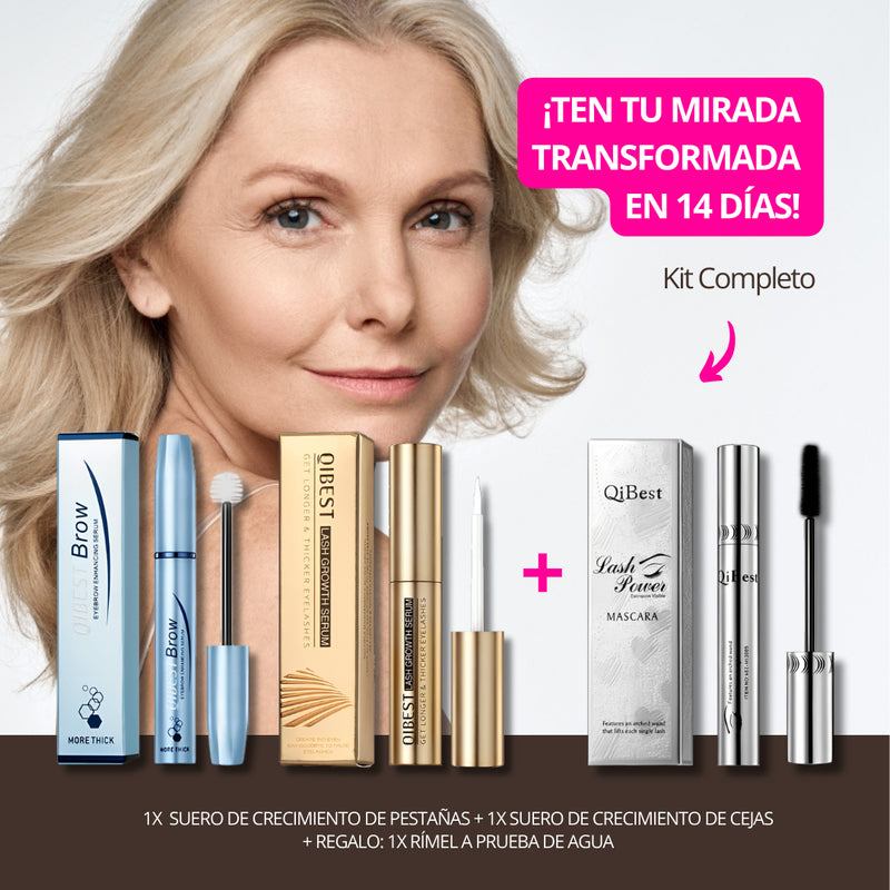 KIT MIRADA IRRESISTIBLE: Doble Suero (Cejas y Pestañas) + Rímel de Regalo