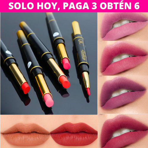 Lápiz Labial 2 en 1 - Labios Seductores™ - (6 PIEZAS)